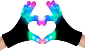 img 4 attached to LED Light Gloves for Kids, Teens, Men, and Women - Neon Light Up Rave Glow Gloves with 3 Colors, 6 Modes, Flashing Glow in The Dark Design - Ideal Party Supplies for Halloween, Birthdays, Holidays - Perfect Party Favors and Gifts