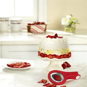 img 2 attached to 🍓 Red and White Casabella Hand-Held Strawberry Slicer for Improved SEO