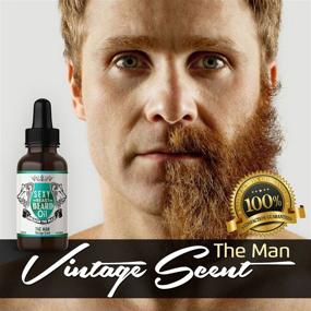 img 2 attached to 🧔 Premium Beard Oil for Men - Exclusive 9 Oil Blend Boosts Facial Hair Growth, Repairs Frizzy Hair, Alleviates Dry Itchy Skin, Promotes Thicker Fuller Beard - Vintage Scent