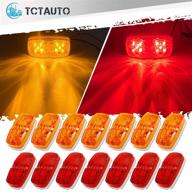 🚦 tctauto led trailer marker lights - high visibility double bubble design, 10 diodes, surface mount for rv camper trucks - pack of 7 amber & 7 red logo