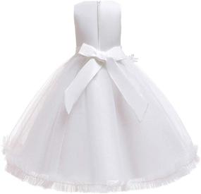 img 2 attached to 👗 Kids Prom Formal Pageant Dance Gown - Big Girl's Flower Lace Princess Tulle Long Dress