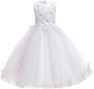 👗 kids prom formal pageant dance gown - big girl's flower lace princess tulle long dress logo