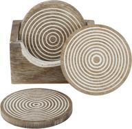 🌳 rustic white round wooden coaster логотип