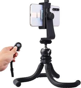 img 4 attached to 📸 Ruittos Flexible Phone Tripod with Bluetooth Remote - Perfect for Live Streaming and Photography, Compatible with iPhone 12, Samsung, and Andriod