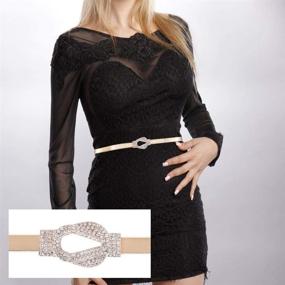 img 3 attached to 👗 Talleffort Rhinestone Silver and Golden Belt: Stylish Metal Stretch Elastic Waist Belt for Dresses