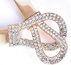 img 2 attached to 👗 Talleffort Rhinestone Silver and Golden Belt: Stylish Metal Stretch Elastic Waist Belt for Dresses