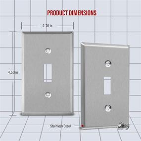 img 2 attached to 🔲 ENERLITES 10-Pack Stainless Steel Toggle Light Switch Metal Wall Plate | Corrosion Resistant Standard Size 1-Gang | UL Listed 7711-10PCS