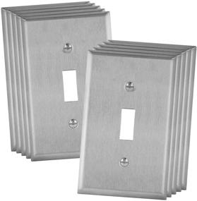 img 4 attached to 🔲 ENERLITES 10-Pack Stainless Steel Toggle Light Switch Metal Wall Plate | Corrosion Resistant Standard Size 1-Gang | UL Listed 7711-10PCS