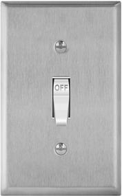 img 3 attached to 🔲 ENERLITES 10-Pack Stainless Steel Toggle Light Switch Metal Wall Plate | Corrosion Resistant Standard Size 1-Gang | UL Listed 7711-10PCS