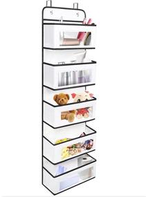 img 4 attached to 🌹 Rose Coastal Over-the-Door Organizer, Hanging Storage Shelves with 5 Pockets, Foldable Nursery Baby Organizer with 2 Metal Hooks for Children's Room, Bedroom, Bathroom, Office - White