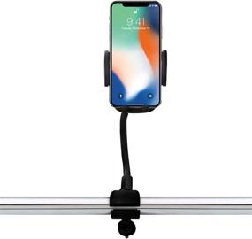 img 4 attached to Convenient Stroller Phone Holder with Flexible Gooseneck and 360° Rotation - Compatible with iPhone, Android, Galaxy - Hands-Free Mount for Moms on the Go