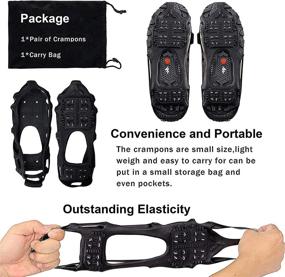 img 1 attached to ❄️ FUSIGO Ice Cleats Snow Traction: Slip-on 24 Studs for Shoes & Boots- Ideal Walk Traction Crampons for Walking & Hiking (1 Pair)