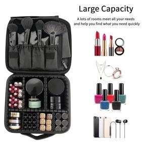 img 1 attached to Organize Your 💄 Cosmetics with Stylish Leather Compartments