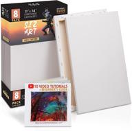 🎨 11x14 white stretched canvas set for painting - blank canvas ideal for acrylic painting - art canvases pack for artists - pre-stretched canvas set by sizart logo