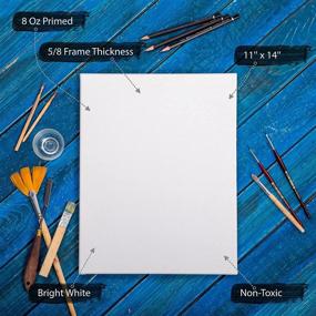 img 2 attached to 🎨 11x14 White Stretched Canvas Set for Painting - Blank Canvas Ideal for Acrylic Painting - Art Canvases Pack for Artists - Pre-stretched Canvas Set by Sizart