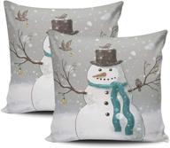 🎄 lekaihuai christmas snowman throw pillow covers - square two sides print, set of 2, 20x20 inches logo
