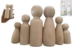 img 4 attached to 🎨 Ellipticus Valley Giant 4-1116 Wood Peg Doll Set - Ideal for Artists, Kids, Students Crafting, Perfect Gift