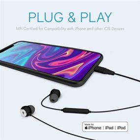 img 3 attached to 🎧 Apple MFi Certified Realm Lightning Earbuds – In-Ear Headphones with Lightning Connector, Built-in Microphone, Hands-Free Calling, Track Controls – Black