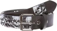 skull cross printed studded black men's accessories for belts logo