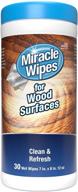 effective wood surface miracle wipes - eliminate tough dirt and grime residue - (30 count) logo