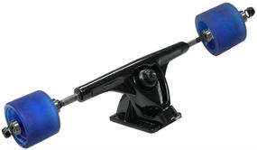 img 3 attached to 🛹 Yocaher Longboard Skateboard Trucks Combo Set - 71mm Wheels + 7''/180mm Heavy Duty Aluminum Black Trucks, Bearings, Riser Pads, and Longboard Hardware Package