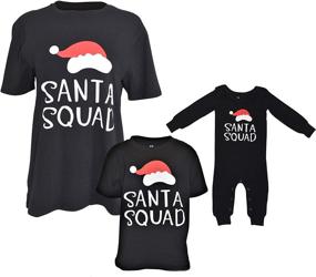 img 4 attached to Get Festive with Matching Family Santa Sleeve Shirts for Boys' Clothing