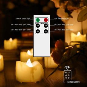 img 2 attached to CANDLECHOICE Battery Operated Flameless Tea Lights with Remote Timer - Realistic Flickering Electric 🕯️ LED Tealight Votive Candles Set for Wedding, Halloween, Christmas Decorations - 6 Pack with Included Batteries