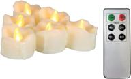 candlechoice battery operated flameless tea lights with remote timer - realistic flickering electric 🕯️ led tealight votive candles set for wedding, halloween, christmas decorations - 6 pack with included batteries логотип