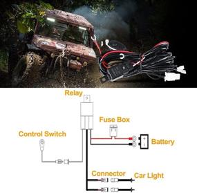 img 3 attached to 💡 Auxbeam Led Light Bar комплект проводки: Надежный 12V 40А предохранитель с реле и переключателем ВКЛ/ВЫКЛ (2 провода 2 метра универсальные)