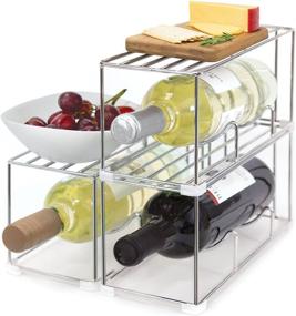 img 1 attached to 🍷 Maximize Storage Space with Mindfull Products Space Saving Wine Bottle Rack, Featuring Built-In Shelf, Stackable Design, and Chrome Finish