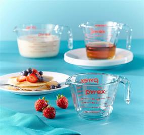 img 3 attached to 🔥 Clear Pyrex Glass Measuring Cup Set - Microwave and Oven Safe (3-Piece)