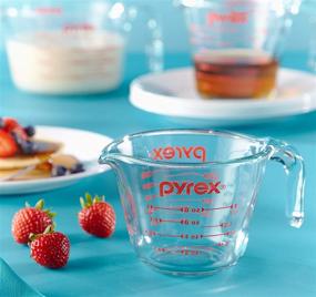 img 2 attached to 🔥 Clear Pyrex Glass Measuring Cup Set - Microwave and Oven Safe (3-Piece)