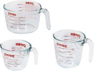 🔥 clear pyrex glass measuring cup set - microwave and oven safe (3-piece) logo