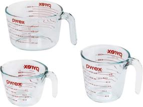 img 4 attached to 🔥 Clear Pyrex Glass Measuring Cup Set - Microwave and Oven Safe (3-Piece)