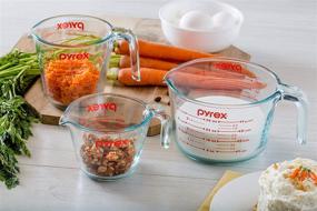 img 1 attached to 🔥 Clear Pyrex Glass Measuring Cup Set - Microwave and Oven Safe (3-Piece)