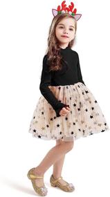 img 2 attached to 👗 Comfy & Stylish: HNXDYY Little Girls Long Sleeve Soft Casual Dress That's Perfect for Any Occasion