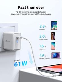 img 3 attached to 🔌 iClever USB C Fast Charger PD 61W for MacBook Pro & iPad Pro - White