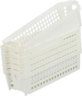 ponpong mini compact white plastic storage baskets, 11.02&#34; x 3.74&#34; x 2.76&#34;, set of 6 logo