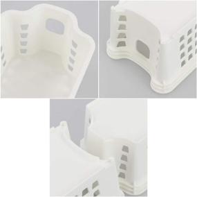 img 2 attached to Ponpong Mini Compact White Plastic Storage Baskets, 11.02&#34; x 3.74&#34; x 2.76&#34;, Set of 6