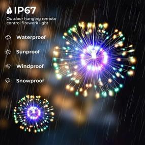 img 1 attached to MIDDIA Starburst Christmas Lights 120 Led Copper Wire Firework Lights 8 Modes Battery Operated Chandelier