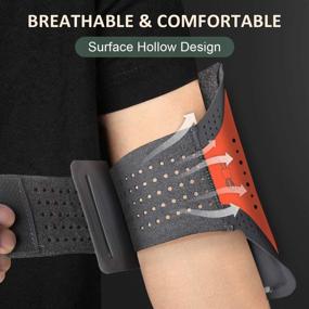 img 1 attached to 📱 MILPROX Cell Phone Armband - Universal Waterproof Phone Arm Holder with Adjustable Elastic Band & Card Holder - Fits All Phones up to 6.5 Inches (iPhone, Samsung, LG, Pixel) - Ideal for Gym, Hiking - Coral