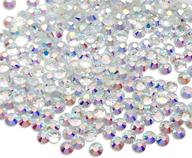 1440 pieces of crystal flat back rhinestones - round crystal gems for nail art, bags, furniture, clothing & diy crafts (4mm, crystal ab) logo