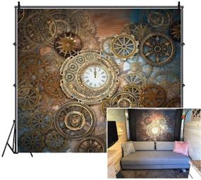 img 4 attached to 🕰️ LFEEY 5x5ft Rusty Steampunk Backdrops for Photography - Vintage Metallic Bronze Clockwork Gears Background - Steampunk Party Backdrop Wallpaper - Ideal for Adults Men's Portrait Photoshoot - Photo Studio Props