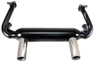 enhanced performance exhaust: dual-tip system for vw type engines, raw finish - ideal for dune buggy logo