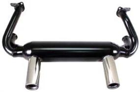 img 1 attached to Enhanced Performance Exhaust: Dual-Tip System for VW Type Engines, Raw Finish - Ideal for Dune Buggy