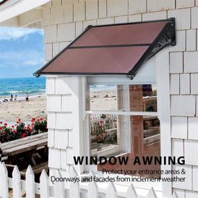 img 3 attached to 🏠 VIVOHOME Polycarbonate Window Door Awning Canopy Brown/Black Bracket 36x40 Inch - Enhanced SEO