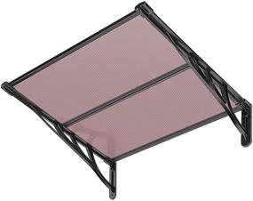 img 4 attached to 🏠 VIVOHOME Polycarbonate Window Door Awning Canopy Brown/Black Bracket 36x40 Inch - Enhanced SEO