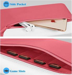 img 1 attached to Fintie Carry Case for Nintendo Switch Lite 2019 - Travel Bag Protective Sleeve Pouch 🎮 with Side Pocket, Game Card Storage, Holding Strap - Ideal for Nintendo Switch Lite Accessories, Living Coral