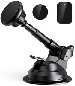 img 4 attached to 📱 Magnetic Phone Car Mount - Secure & Universal Hands-Free Holder for Car Dashboard & Windshield, Adjustable Long Arm & Strong Suction Cup - Compatible with iPhone 11 Pro, Samsung & More (2020, Black)