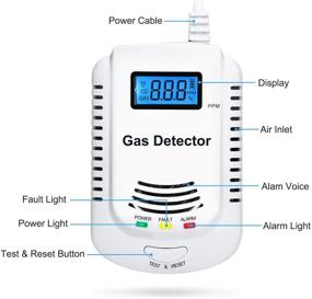 img 4 attached to 🔥 2-in-1 Natural Gas and Carbon Monoxide Detector: Reliable Plug-in Co Detector for Kitchen/Home, UL2034 Certified